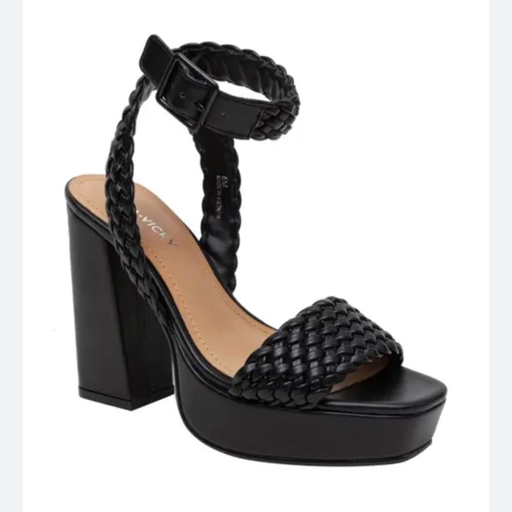 Lisa Vicky Womens 8.5 Jewel Platform Heel in Black NEW